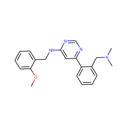 COc1ccccc1CNc1cc(-c2ccccc2CN(C)C)ncn1 ZINC000004267014