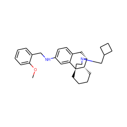 COc1ccccc1CNc1ccc2c(c1)[C@@]13CCCC[C@H]1[C@@H](C2)N(CC1CCC1)CC3 ZINC000084670339