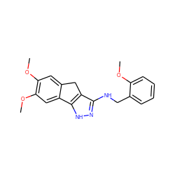 COc1ccccc1CNc1n[nH]c2c1Cc1cc(OC)c(OC)cc1-2 ZINC000045290575