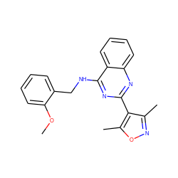 COc1ccccc1CNc1nc(-c2c(C)noc2C)nc2ccccc12 ZINC000004266315