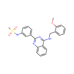 COc1ccccc1CNc1nc(-c2cccc(NS(C)(=O)=O)c2)nc2ccccc12 ZINC000004257409