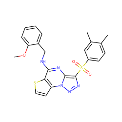 COc1ccccc1CNc1nc2c(S(=O)(=O)c3ccc(C)c(C)c3)nnn2c2ccsc12 ZINC000020922168