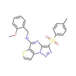 COc1ccccc1CNc1nc2c(S(=O)(=O)c3ccc(C)cc3)nnn2c2ccsc12 ZINC000020516301