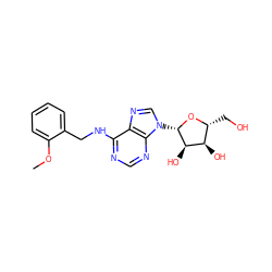 COc1ccccc1CNc1ncnc2c1ncn2[C@@H]1O[C@H](CO)[C@@H](O)[C@H]1O ZINC000013834757