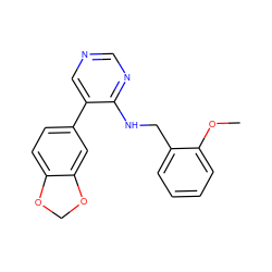 COc1ccccc1CNc1ncncc1-c1ccc2c(c1)OCO2 ZINC000004239328