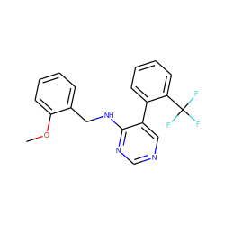 COc1ccccc1CNc1ncncc1-c1ccccc1C(F)(F)F ZINC000004239337