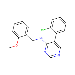 COc1ccccc1CNc1ncncc1-c1ccccc1Cl ZINC000004239359