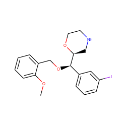 COc1ccccc1CO[C@H](c1cccc(I)c1)[C@@H]1CNCCO1 ZINC000028881280