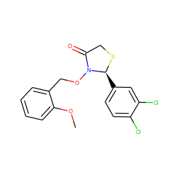COc1ccccc1CON1C(=O)CS[C@H]1c1ccc(Cl)c(Cl)c1 ZINC000038149955