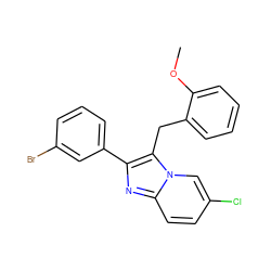 COc1ccccc1Cc1c(-c2cccc(Br)c2)nc2ccc(Cl)cn12 ZINC000072138524