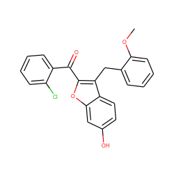 COc1ccccc1Cc1c(C(=O)c2ccccc2Cl)oc2cc(O)ccc12 ZINC000013818640