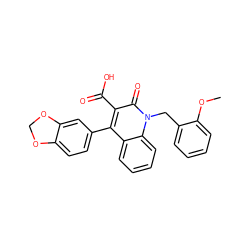 COc1ccccc1Cn1c(=O)c(C(=O)O)c(-c2ccc3c(c2)OCO3)c2ccccc21 ZINC000003951209