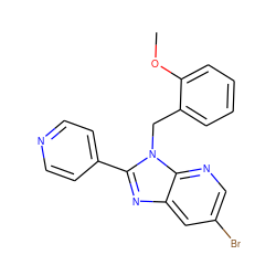 COc1ccccc1Cn1c(-c2ccncc2)nc2cc(Br)cnc21 ZINC000095575300