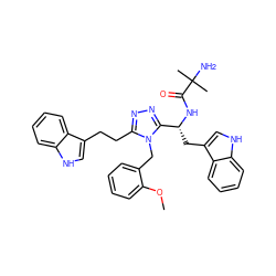 COc1ccccc1Cn1c(CCc2c[nH]c3ccccc23)nnc1[C@@H](Cc1c[nH]c2ccccc12)NC(=O)C(C)(C)N ZINC000028636255