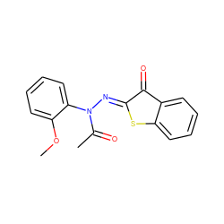 COc1ccccc1N(/N=C1\Sc2ccccc2C1=O)C(C)=O ZINC000013113725