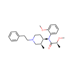 COc1ccccc1N(C(=O)[C@H](C)OC)[C@@H]1CCN(CCc2ccccc2)C[C@@H]1C ZINC000026722829