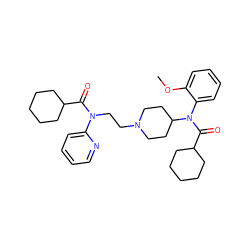 COc1ccccc1N(C(=O)C1CCCCC1)C1CCN(CCN(C(=O)C2CCCCC2)c2ccccn2)CC1 ZINC000027439305