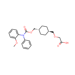 COc1ccccc1N(C(=O)OC[C@H]1CC[C@H](COCC(=O)O)CC1)c1ccccc1 ZINC000169038924