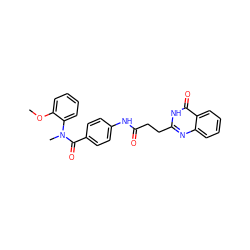 COc1ccccc1N(C)C(=O)c1ccc(NC(=O)CCc2nc3ccccc3c(=O)[nH]2)cc1 ZINC000103254095