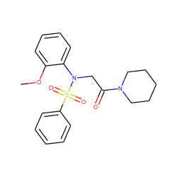 COc1ccccc1N(CC(=O)N1CCCCC1)S(=O)(=O)c1ccccc1 ZINC000000654155