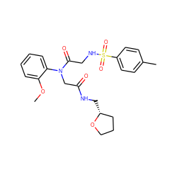 COc1ccccc1N(CC(=O)NC[C@@H]1CCCO1)C(=O)CNS(=O)(=O)c1ccc(C)cc1 ZINC000008677469