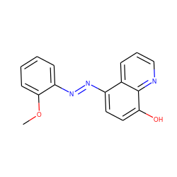 COc1ccccc1N=Nc1ccc(O)c2ncccc12 ZINC000254449928