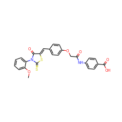 COc1ccccc1N1C(=O)/C(=C/c2ccc(OCC(=O)Nc3ccc(C(=O)O)cc3)cc2)SC1=S ZINC000473145023