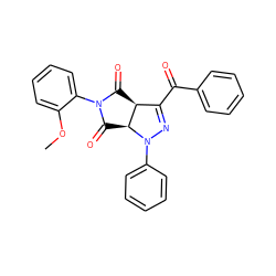 COc1ccccc1N1C(=O)[C@H]2C(C(=O)c3ccccc3)=NN(c3ccccc3)[C@H]2C1=O ZINC000008918921