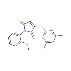 COc1ccccc1N1C(=O)C=C(Sc2nc(C)cc(C)n2)C1=O ZINC000002236070