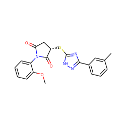 COc1ccccc1N1C(=O)C[C@H](Sc2nc(-c3cccc(C)c3)n[nH]2)C1=O ZINC000002818724