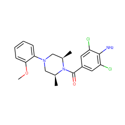 COc1ccccc1N1C[C@H](C)N(C(=O)c2cc(Cl)c(N)c(Cl)c2)[C@H](C)C1 ZINC000036286440