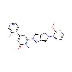 COc1ccccc1N1C[C@H]2CN(c3nc(-c4ccncc4F)cc(=O)n3C)C[C@H]2C1 ZINC000114416913