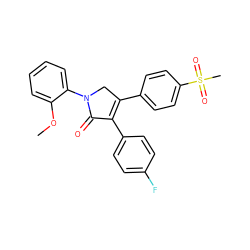 COc1ccccc1N1CC(c2ccc(S(C)(=O)=O)cc2)=C(c2ccc(F)cc2)C1=O ZINC000029462035