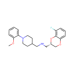 COc1ccccc1N1CCC(CNC[C@H]2COc3cccc(F)c3O2)CC1 ZINC000013799921