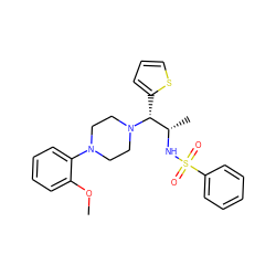 COc1ccccc1N1CCN([C@H](c2cccs2)[C@H](C)NS(=O)(=O)c2ccccc2)CC1 ZINC000036370308
