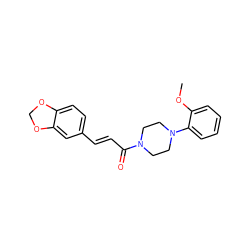 COc1ccccc1N1CCN(C(=O)/C=C/c2ccc3c(c2)OCO3)CC1 ZINC000039404586