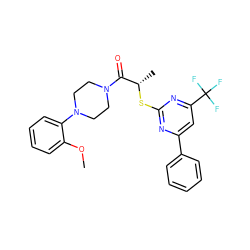 COc1ccccc1N1CCN(C(=O)[C@H](C)Sc2nc(-c3ccccc3)cc(C(F)(F)F)n2)CC1 ZINC000000900957