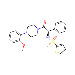 COc1ccccc1N1CCN(C(=O)[C@H](NS(=O)(=O)c2cccs2)c2ccccc2)CC1 ZINC000004056611