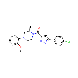 COc1ccccc1N1CCN(C(=O)c2cc(-c3ccc(Cl)cc3)n[nH]2)[C@H](C)C1 ZINC000071317769