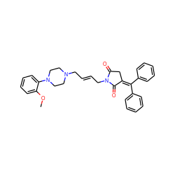 COc1ccccc1N1CCN(C/C=C/CN2C(=O)CC(=C(c3ccccc3)c3ccccc3)C2=O)CC1 ZINC000013782640