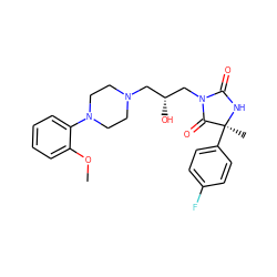 COc1ccccc1N1CCN(C[C@@H](O)CN2C(=O)N[C@@](C)(c3ccc(F)cc3)C2=O)CC1 ZINC000169311334