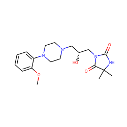 COc1ccccc1N1CCN(C[C@@H](O)CN2C(=O)NC(C)(C)C2=O)CC1 ZINC000071282610