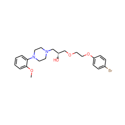 COc1ccccc1N1CCN(C[C@@H](O)COCCOc2ccc(Br)cc2)CC1 ZINC000019938631