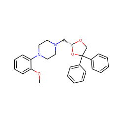 COc1ccccc1N1CCN(C[C@@H]2OCC(c3ccccc3)(c3ccccc3)O2)CC1 ZINC000064521326