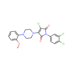 COc1ccccc1N1CCN(C2=C(Cl)C(=O)N(c3ccc(Cl)c(Cl)c3)C2=O)CC1 ZINC000064527278