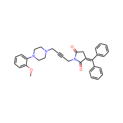 COc1ccccc1N1CCN(CC#CCN2C(=O)CC(=C(c3ccccc3)c3ccccc3)C2=O)CC1 ZINC000013782641