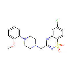 COc1ccccc1N1CCN(CC2=NS(=O)(=O)c3ccc(Cl)cc3N2)CC1 ZINC000028133013