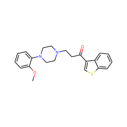 COc1ccccc1N1CCN(CCC(=O)c2csc3ccccc23)CC1 ZINC000053204472