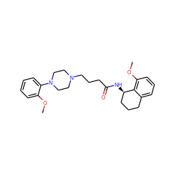 COc1ccccc1N1CCN(CCCC(=O)N[C@@H]2CCCc3cccc(OC)c32)CC1 ZINC000013586523