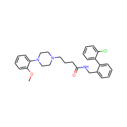 COc1ccccc1N1CCN(CCCC(=O)NCc2ccccc2-c2ccccc2Cl)CC1 ZINC000207280637